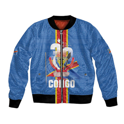 DR Congo Independence Day Bomber Jacket Leopard Pattern With Coat Of Arms