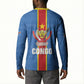 DR Congo Independence Day Button Sweatshirt Leopard Pattern With Coat Of Arms