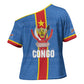 DR Congo Independence Day Cross Shoulder Shirt Leopard Pattern With Coat Of Arms