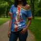 DR Congo Independence Day Cross Shoulder Shirt Leopard Pattern With Coat Of Arms