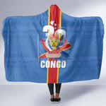 DR Congo Independence Day Hooded Blanket Leopard Pattern With Coat Of Arms