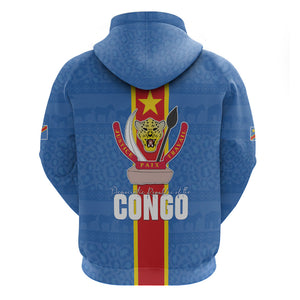 DR Congo Independence Day Hoodie Leopard Pattern With Coat Of Arms