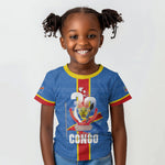 DR Congo Independence Day Kid T shirt Leopard Pattern With Coat Of Arms