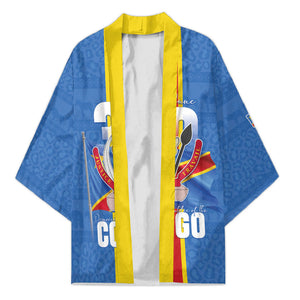 DR Congo Independence Day Kimono Leopard Pattern With Coat Of Arms