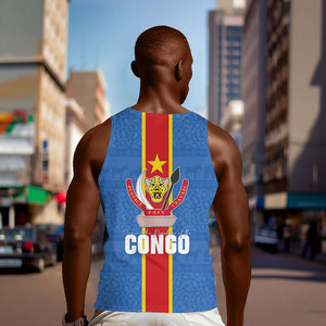 DR Congo Independence Day Men Tank Top Leopard Pattern With Coat Of Arms