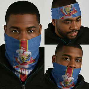 DR Congo Independence Day Neck Gaiter Leopard Pattern With Coat Of Arms