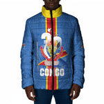 DR Congo Independence Day Padded Jacket Leopard Pattern With Coat Of Arms
