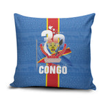 DR Congo Independence Day Pillow Cover Leopard Pattern With Coat Of Arms