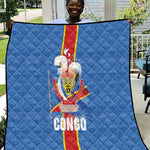 DR Congo Independence Day Quilt Leopard Pattern With Coat Of Arms