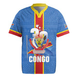 DR Congo Independence Day Rugby Jersey Leopard Pattern With Coat Of Arms