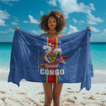 DR Congo Independence Day Sarong Leopard Pattern With Coat Of Arms