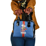 DR Congo Independence Day Shoulder Handbag Leopard Pattern With Coat Of Arms