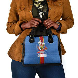 DR Congo Independence Day Shoulder Handbag Leopard Pattern With Coat Of Arms