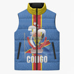DR Congo Independence Day Sleeveless Puffer Jacket Leopard Pattern With Coat Of Arms