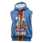 DR Congo Independence Day Sleeveless Zip Hoodie Leopard Pattern With Coat Of Arms