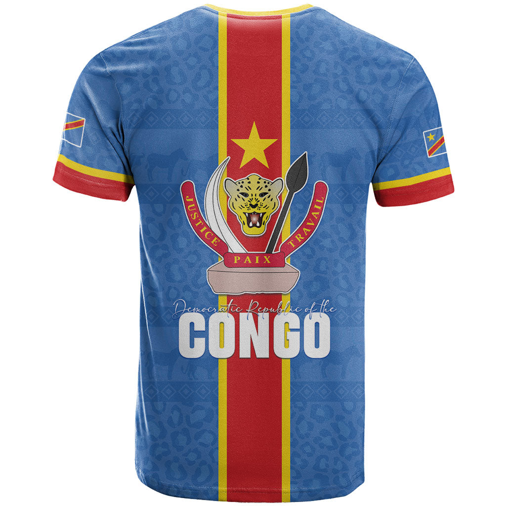 DR Congo Independence Day T shirt Leopard Pattern With Coat Of Arms