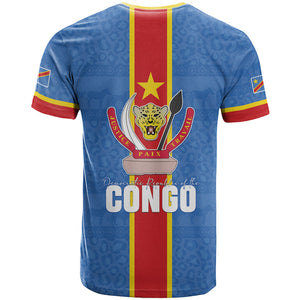 DR Congo Independence Day T shirt Leopard Pattern With Coat Of Arms