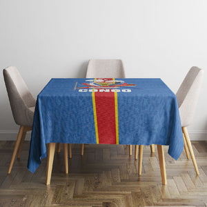 DR Congo Independence Day Tablecloth Leopard Pattern With Coat Of Arms