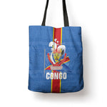 DR Congo Independence Day Tote Bag Leopard Pattern With Coat Of Arms