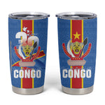 DR Congo Independence Day Tumbler Cup Leopard Pattern With Coat Of Arms