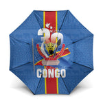 DR Congo Independence Day Umbrella Leopard Pattern With Coat Of Arms