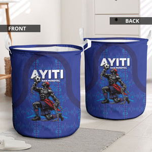 Haiti Ayiti Nan Mondyal 2026 Laundry Basket Fyete Lit Victwa Blue Version