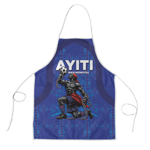 Haiti Ayiti Nan Mondyal 2026 Apron Fyete Lit Victwa Blue Version