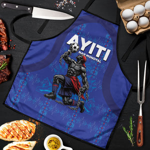 Haiti Ayiti Nan Mondyal 2026 Apron Fyete Lit Victwa Blue Version