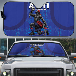 Haiti Ayiti Nan Mondyal 2026 Auto Sun Shade Fyete Lit Victwa Blue Version