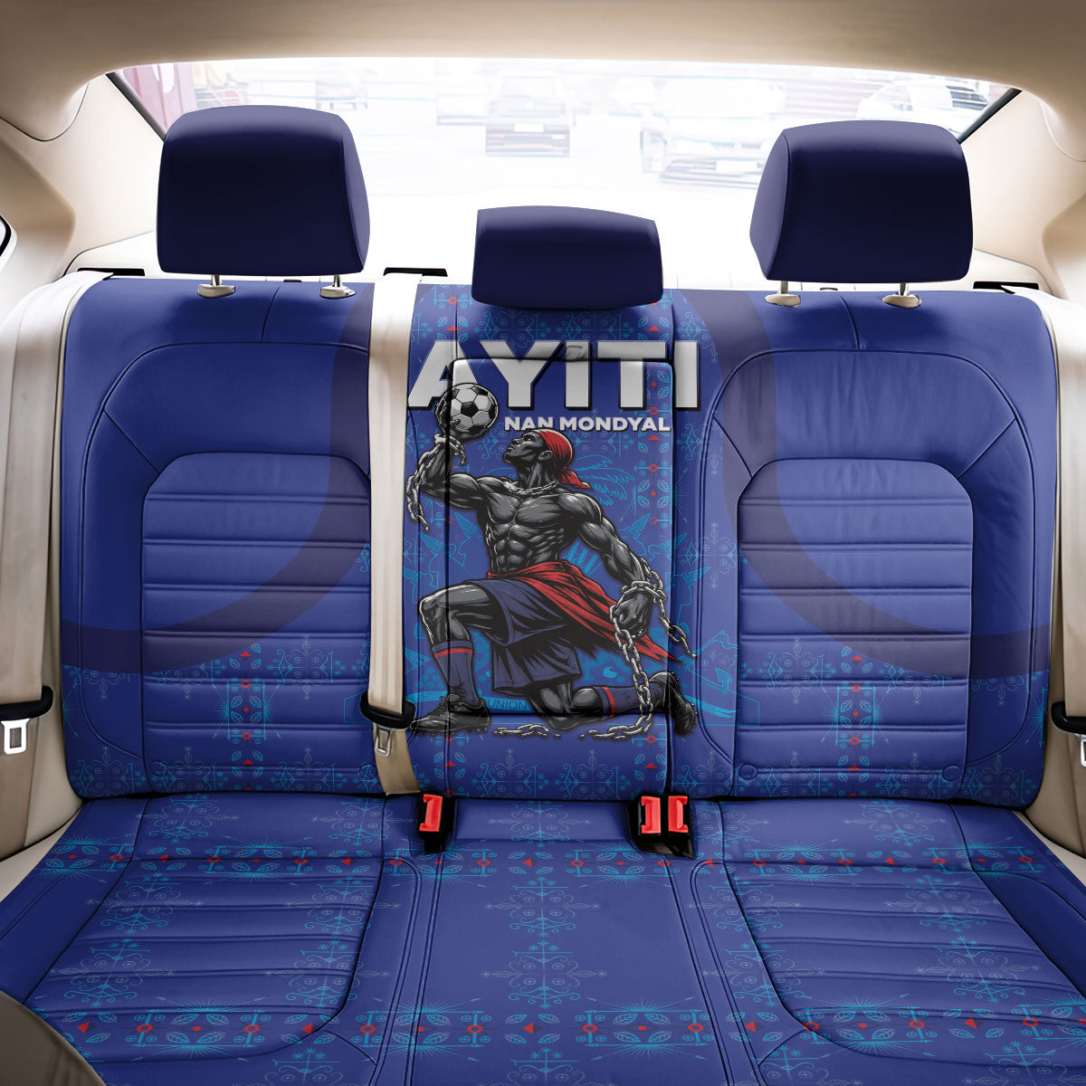 Haiti Ayiti Nan Mondyal 2026 Back Car Seat Cover Fyete Lit Victwa Blue Version