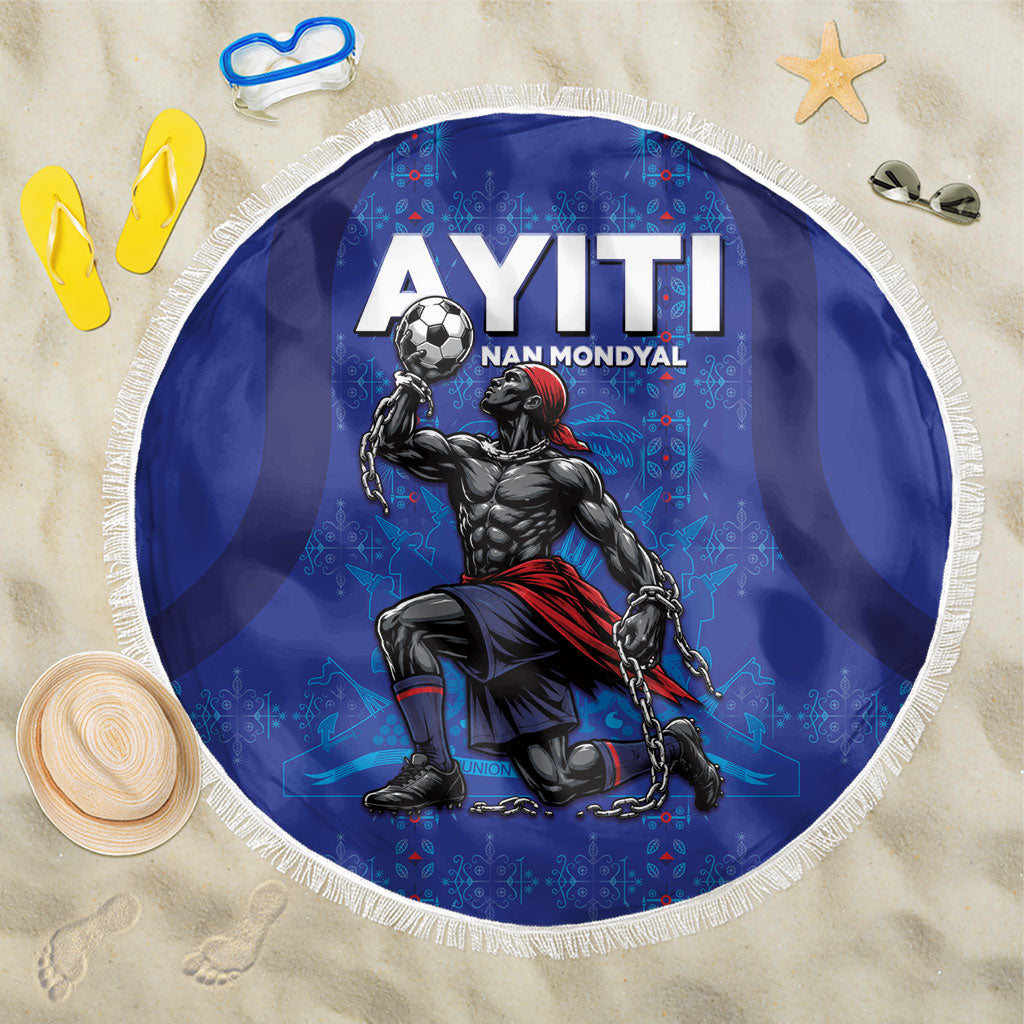 Haiti Ayiti Nan Mondyal 2026 Beach Blanket Fyete Lit Victwa Blue Version