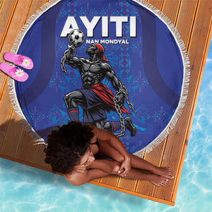 Haiti Ayiti Nan Mondyal 2026 Beach Blanket Fyete Lit Victwa Blue Version