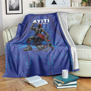 Haiti Ayiti Nan Mondyal 2026 Blanket Fyete Lit Victwa Blue Version