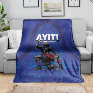 Haiti Ayiti Nan Mondyal 2026 Blanket Fyete Lit Victwa Blue Version
