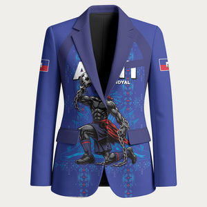 Custom Haiti Ayiti Nan Mondyal 2026 Blazer Fyete Lit Victwa Blue Version