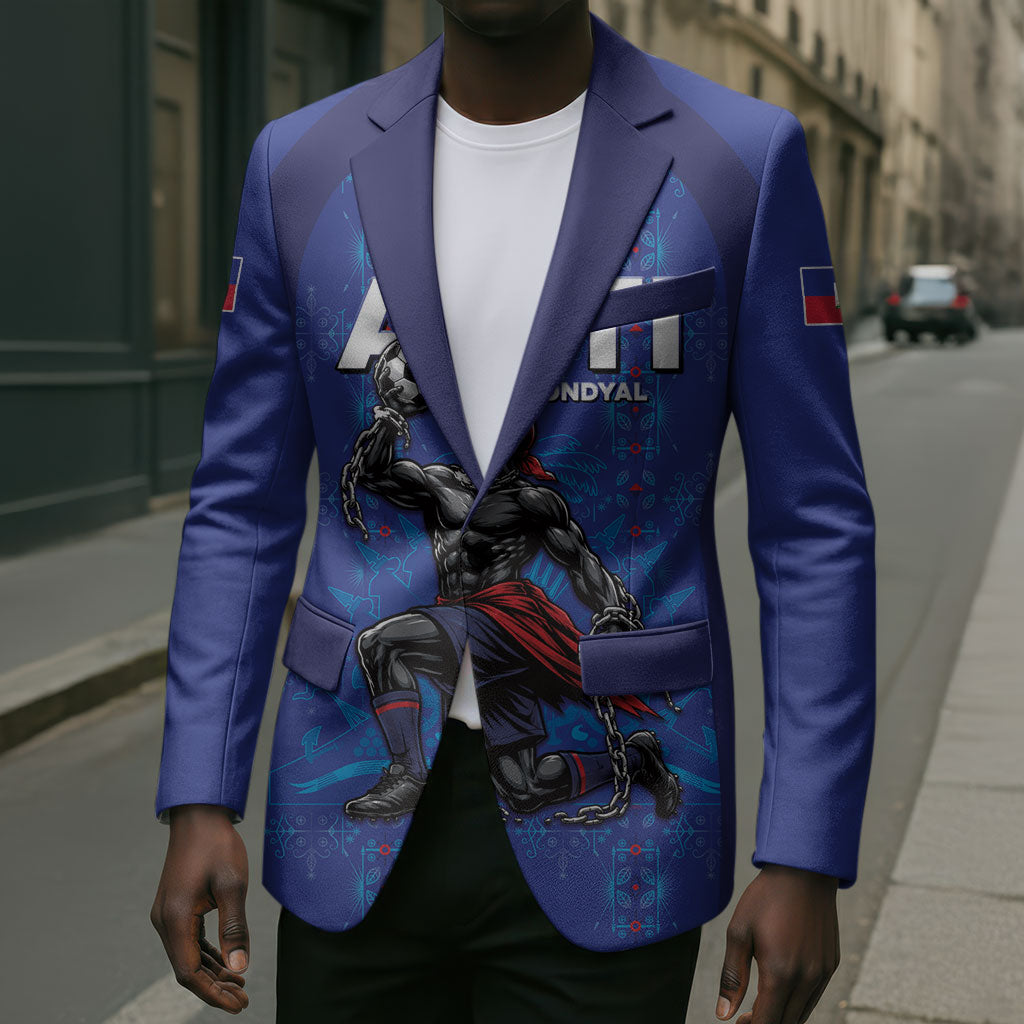 Custom Haiti Ayiti Nan Mondyal 2026 Blazer Fyete Lit Victwa Blue Version