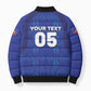 Custom Haiti Ayiti Nan Mondyal 2026 Bomber Puffer Jacket Fyete Lit Victwa Blue Version
