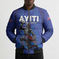 Custom Haiti Ayiti Nan Mondyal 2026 Bomber Puffer Jacket Fyete Lit Victwa Blue Version