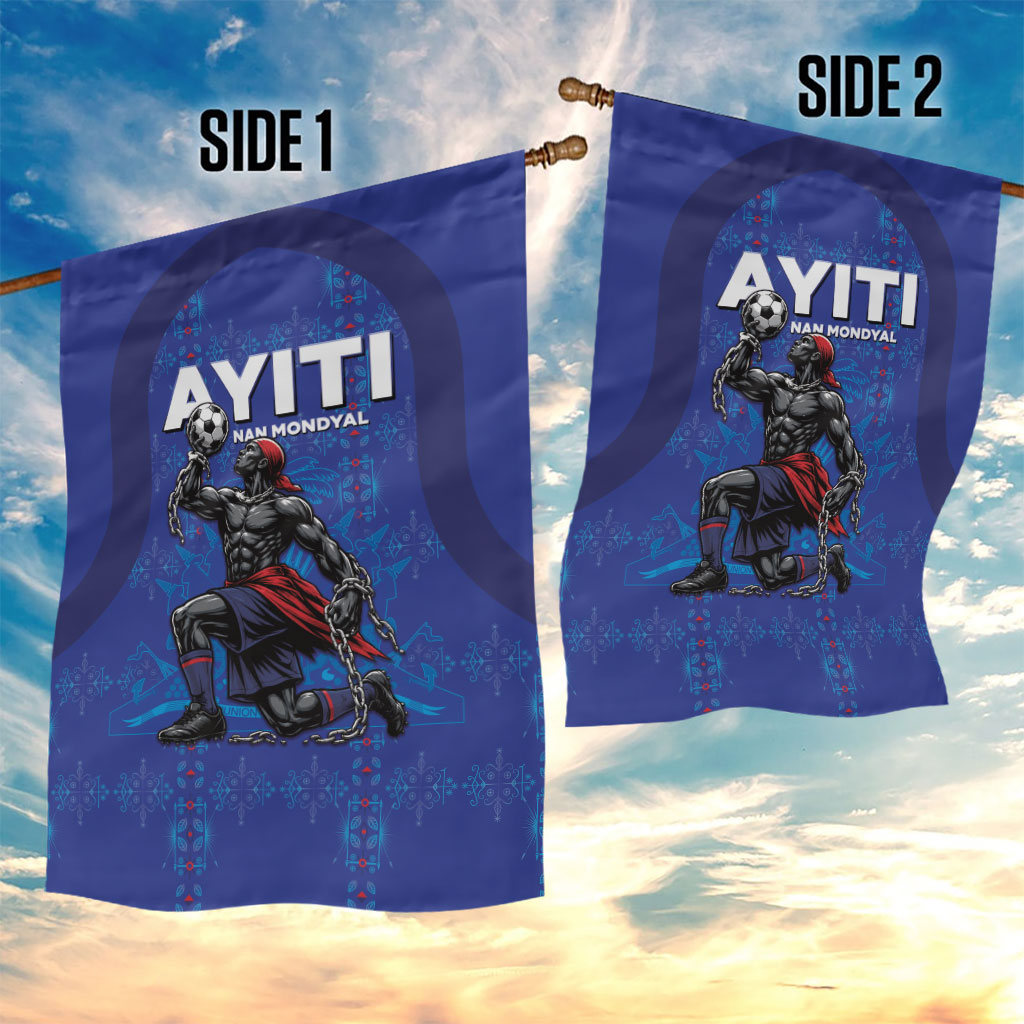 Haiti Ayiti Nan Mondyal 2026 Garden Flag Fyete Lit Victwa Blue Version