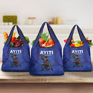 Haiti Ayiti Nan Mondyal 2026 Grocery Bag Fyete Lit Victwa Blue Version