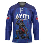 Custom Haiti Ayiti Nan Mondyal 2026 Hockey Jersey Fyete Lit Victwa Blue Version