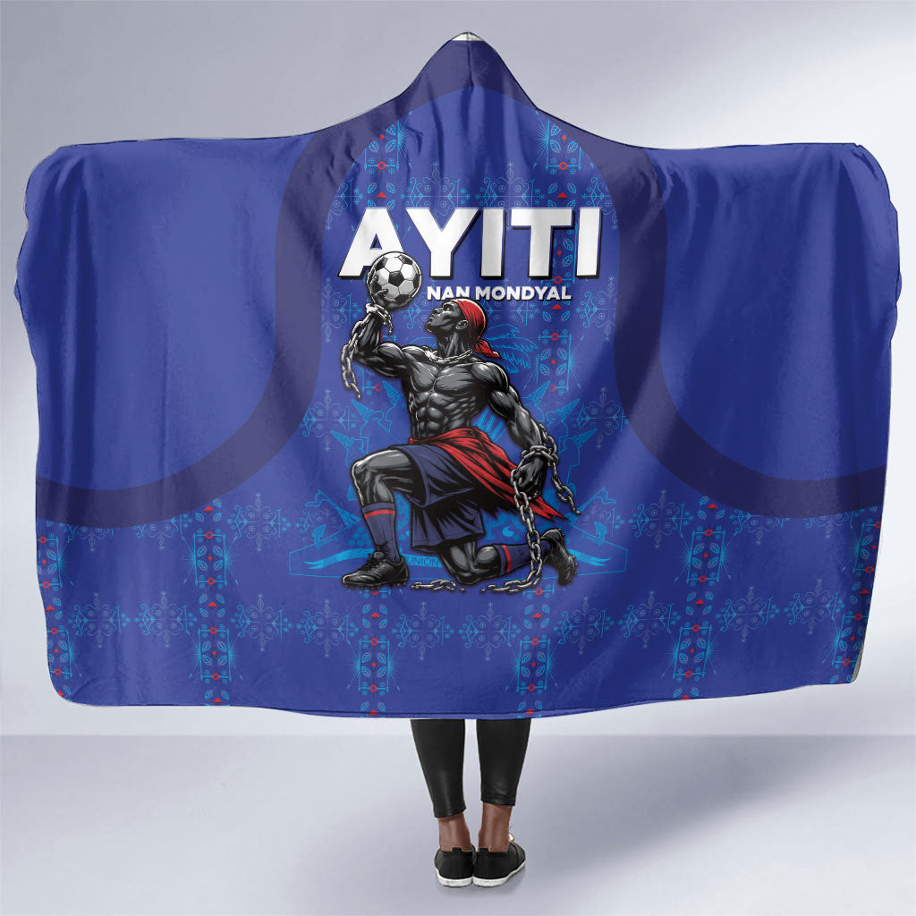 Haiti Ayiti Nan Mondyal 2026 Hooded Blanket Fyete Lit Victwa Blue Version