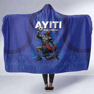Haiti Ayiti Nan Mondyal 2026 Hooded Blanket Fyete Lit Victwa Blue Version