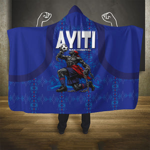 Haiti Ayiti Nan Mondyal 2026 Hooded Blanket Fyete Lit Victwa Blue Version