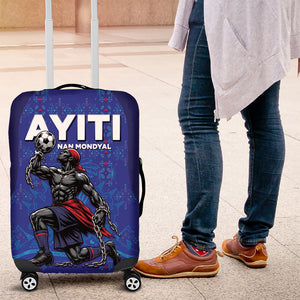 Haiti Ayiti Nan Mondyal 2026 Luggage Cover Fyete Lit Victwa Blue Version