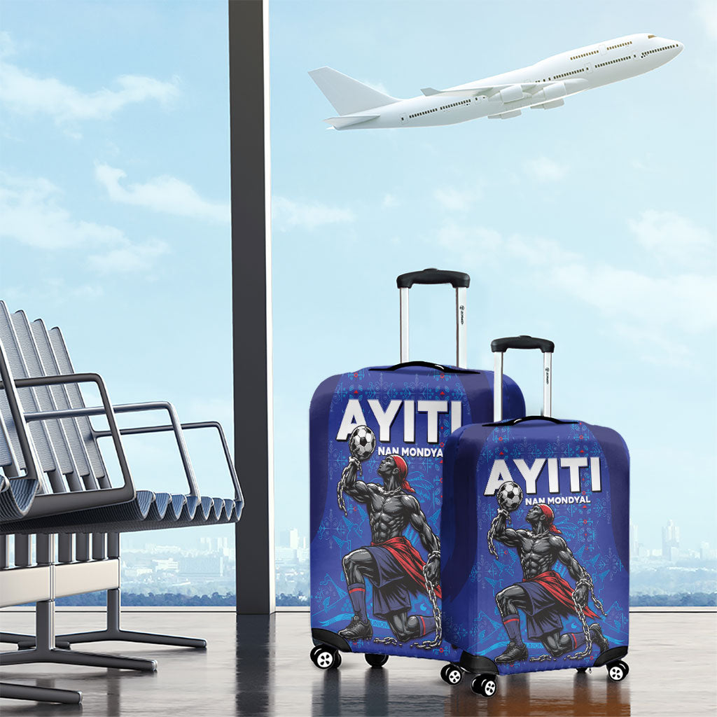 Haiti Ayiti Nan Mondyal 2026 Luggage Cover Fyete Lit Victwa Blue Version