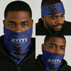 Haiti Ayiti Nan Mondyal 2026 Neck Gaiter Fyete Lit Victwa Blue Version