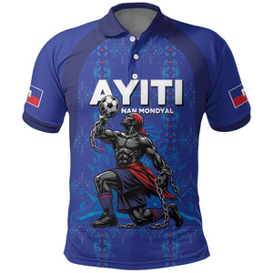 Custom Haiti Ayiti Nan Mondyal 2026 Polo Shirt Fyete Lit Victwa Blue Version