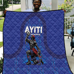 Haiti Ayiti Nan Mondyal 2026 Quilt Fyete Lit Victwa Blue Version