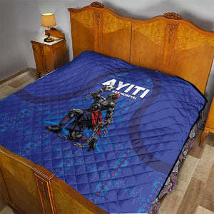Haiti Ayiti Nan Mondyal 2026 Quilt Fyete Lit Victwa Blue Version